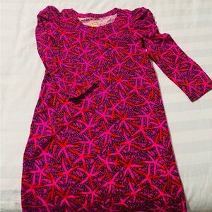 Lilly Pulitzer Girls' Pink & Red Starfish-Print Long Sleeve Dress